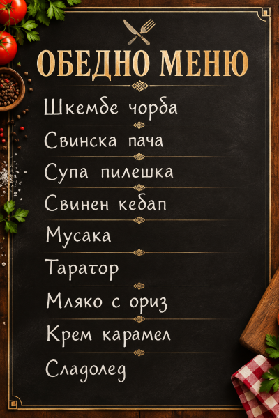 Обедно меню